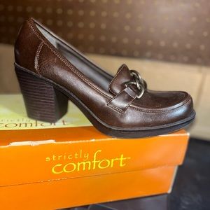 Miss Bison brown chunky heel loafer - 7 1/2